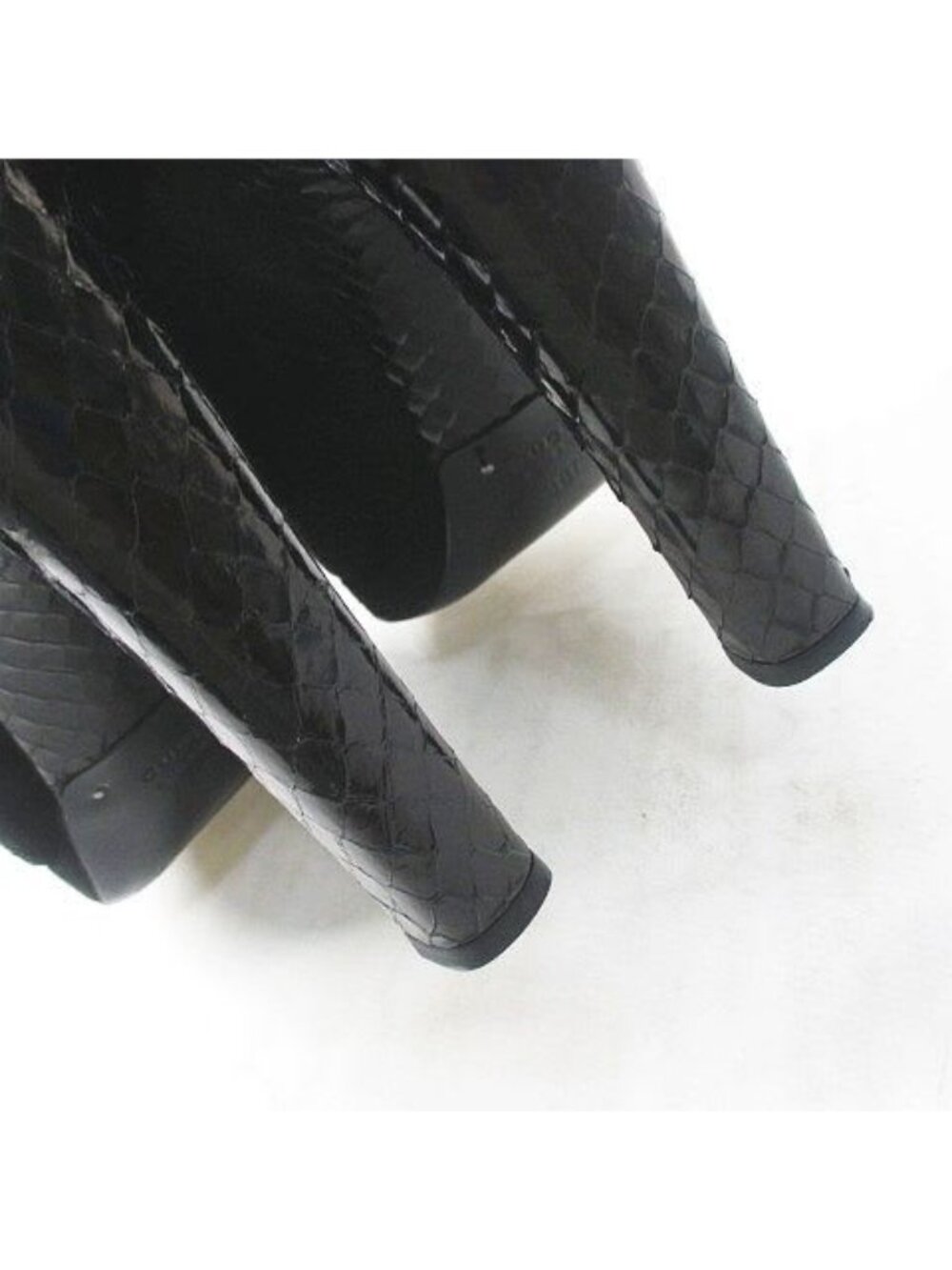 Gucci Middle Boots Side Gathered Ribbon Black Suede 38 - Picture 7 of 8